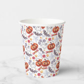 Cute ghosts Halloween watercolor patterns, 紙コップ (右)