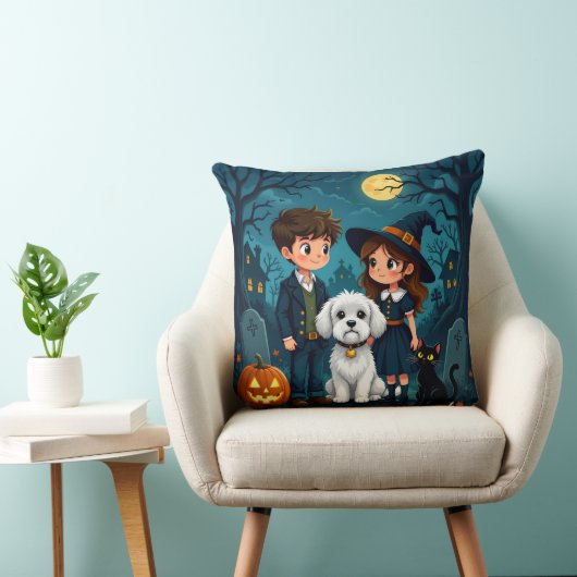 Cute Ghosts, Pumpkins & Bats Decorative Cushion クッション (椅子)