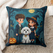 Cute Ghosts, Pumpkins & Bats Decorative Cushion クッション (ブランケット)