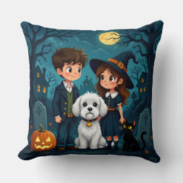 Cute Ghosts, Pumpkins & Bats Decorative Cushion クッション