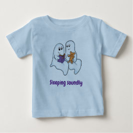 Cute ghosts reading together at Halloween ベビーTシャツ