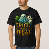 Cute Ghosts "Trick or Treat" Design Tシャツ (正面)