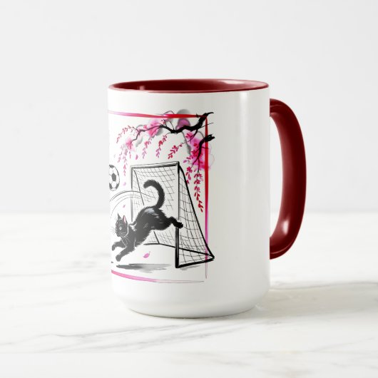 Cute Gift for Cat Lovers & Football Fans マグカップ (正面右)