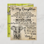 Cute Gift for Daughter, To My Daugjter Letter 招待状 (正面/裏面)