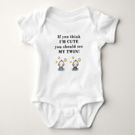 Cute gift for twins, bodysuit for twin baby boys, ベビーボディスーツ