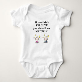 Cute gift for twins, bodysuit for twin girl & boy, ベビーボディスーツ
