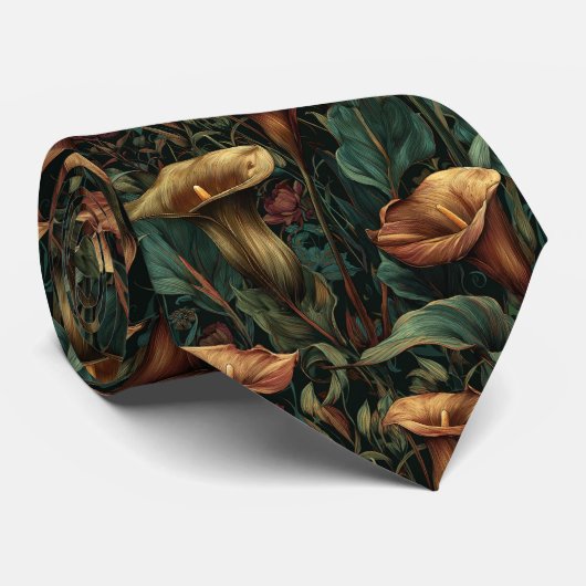Cute Gifts For Father Calla Lilies Flower ネクタイ (ロール)