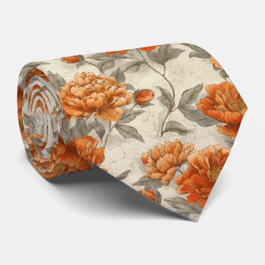Cute Gifts For Father Peonies Flower ネクタイ (ロール)