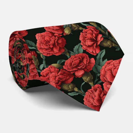 Cute Gifts For Him Carnation Flower ネクタイ (ロール)