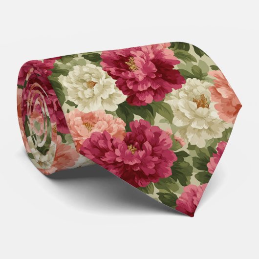Cute Gifts For Men Peonies ネクタイ (ロール)