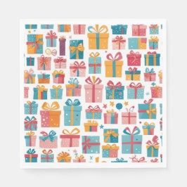 Cute Gifts in Bags and Boxes with Ribbons Pattern スタンダードランチョンナプキン