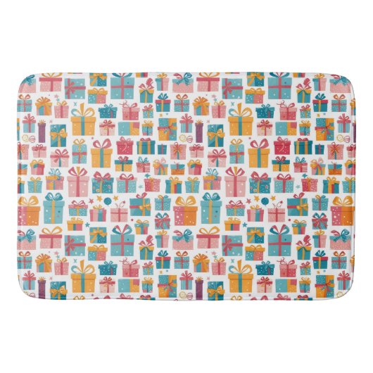 Cute Gifts in Bags and Boxes with Ribbons Pattern バスマット (正面)