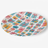 Cute Gifts in Bags and Boxes with Ribbons Pattern ペーパープレート (アングル)