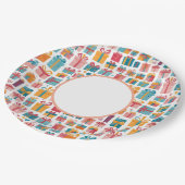 Cute Gifts in Bags and Boxes with Ribbons Pattern ペーパープレート (アングル)