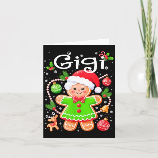 Cute Gigi Gingerbread Family Matching Christmas Co カード (正面)