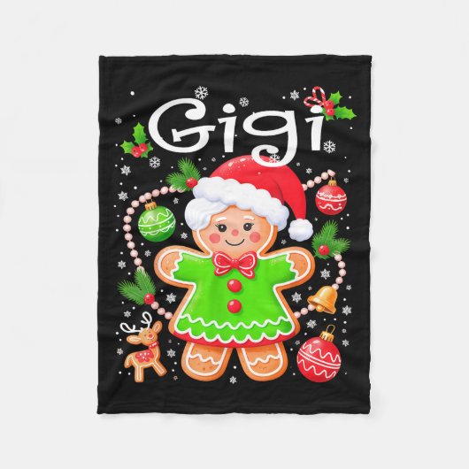 Cute Gigi Gingerbread Family Matching Christmas Co フリースブランケット (正面)