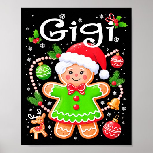 Cute Gigi Gingerbread Family Matching Christmas Co ポスター (正面)