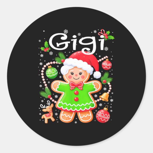 Cute Gigi Gingerbread Family Matching Christmas Co ラウンドシール (正面)