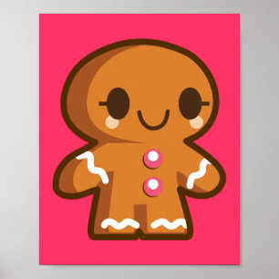 Cute Gingberbread Man ポスター