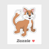 Cute ginger cartoon kitten - vinyl sticker シール (シート)
