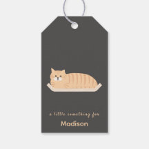 Cute Ginger Cat Gift Tag with Cat Furniture Design