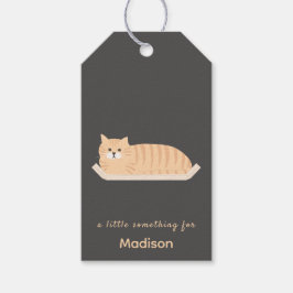 Cute Ginger Cat Gift Tag with Cat Furniture Design ギフトタグ