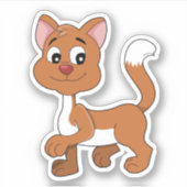 Cute ginger kitten sticker シール (正面)