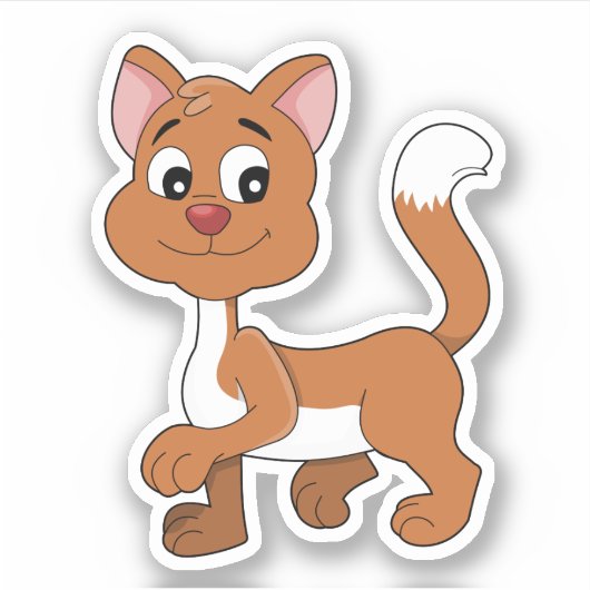 Cute ginger kitten sticker シール (正面)