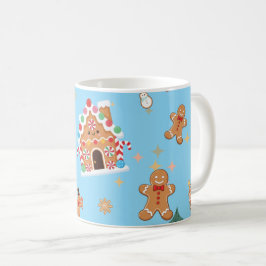 Cute Gingerbread Blue コーヒーマグカップ