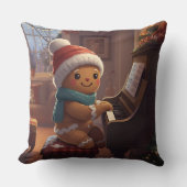 cute gingerbread boy Christmas holidayThrow Pillow クッション (正面)
