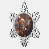 cute gingerbread boy Snowflake Framed Ornament スノーフレークピューターオーナメント (右)