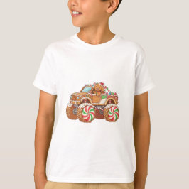 Cute Gingerbread Candy Monster Truck – Festive Hol Tシャツ
