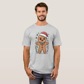 Cute Gingerbread Christmas Cartoon Design Tシャツ (正面フル)