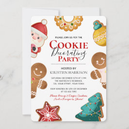 Cute Gingerbread Christmas Cookie Decorating Party 招待状