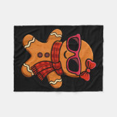 Cute Gingerbread Christmas For Women Girls Xmas  フリースブランケット (正面(横))