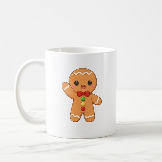 Cute Gingerbread Christmas Mug コーヒーマグカップ (左)