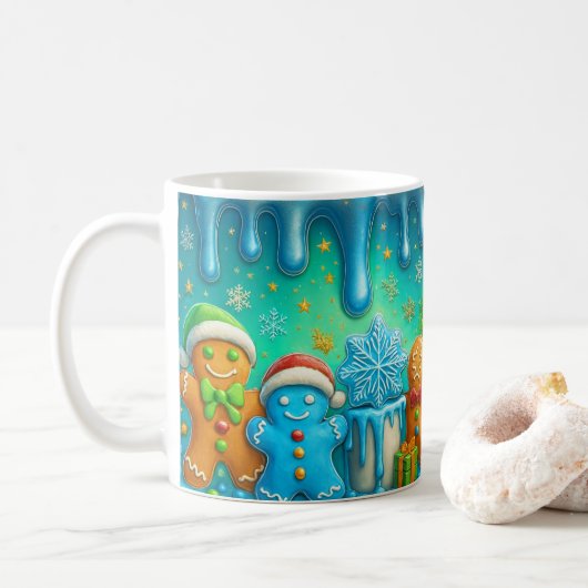 Cute Gingerbread Christmas Mug Wrap コーヒーマグカップ (ドーナツ)