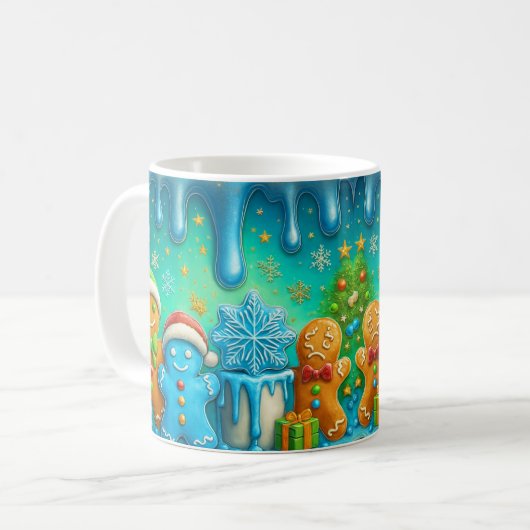 Cute Gingerbread Christmas Mug Wrap コーヒーマグカップ (正面左)