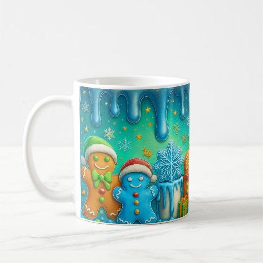 Cute Gingerbread Christmas Mug Wrap コーヒーマグカップ (左)