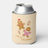 Cute Gingerbread Christmas Personalized Can Cooler 缶クーラー (缶正面)