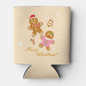 Cute Gingerbread Christmas Personalized Can Cooler 缶クーラー (正面)