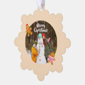 Cute Gingerbread Christmas Photo Ornament Card  オーナメントカード (左)