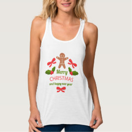 Cute Gingerbread Christmas Racerback Tank USA タンクトップ