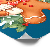 Cute Gingerbread Christmas Snow Xmas For Men Women ポスター (角)