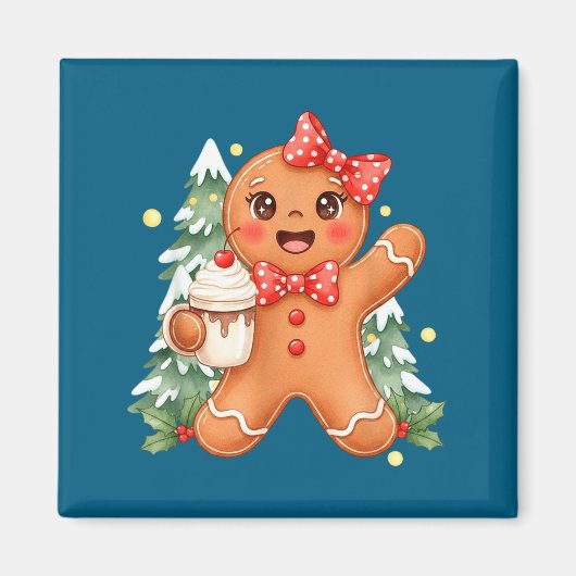 Cute Gingerbread Christmas Snow Xmas For Men Women マグネット (正面)
