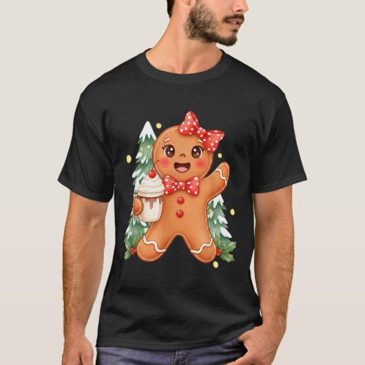 Cute Gingerbread Christmas Snow Xmas For Men Women Tシャツ (正面)