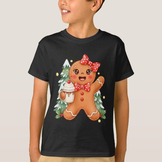 Cute Gingerbread Christmas Snow Xmas For Men Women Tシャツ (正面)