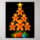 Cute Gingerbread Christmas Tree Holiday Funny Xmas ポスター (正面)