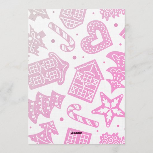 Cute Gingerbread Cookie baby shower invitation 招待状 (裏面)