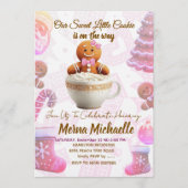 Cute Gingerbread Cookie baby shower invitation 招待状 (正面)